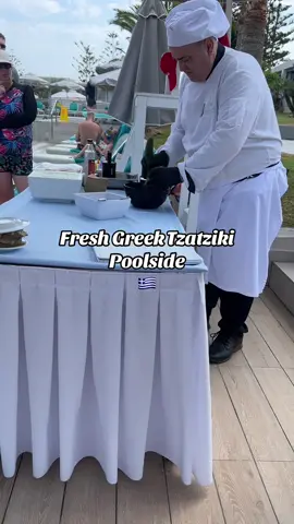 TRAVEL📍| Fresh Tzatziki 🇬🇷🥒✈️🌎☀️🌺 @Iberostar Beachfront Resorts Selection Creta Marine  #fyp #traveltiktok #viralvideos #travel #greece 