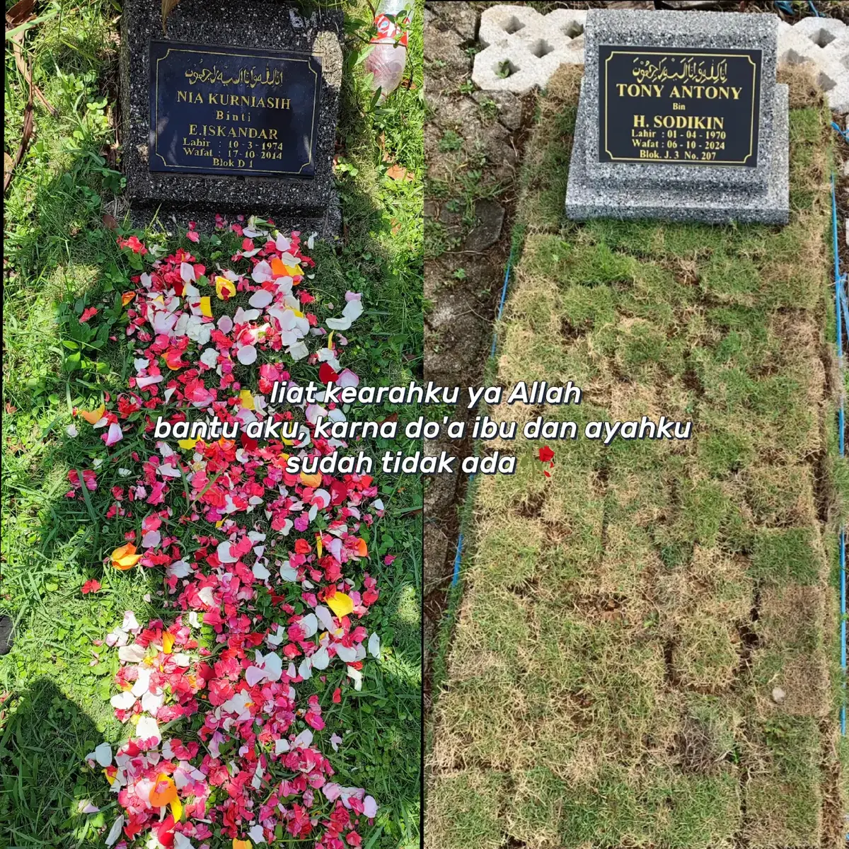 bukan karena aku rela, tapi karna dunia tidak memberi pilihan. maka dari 77x Pertanyaan , kehilangan mama dan bapa, menjadi anak perempuan pertama adalah satu satunya yang ku iyakan tanpa suara 🥀 Al-Fatihah cuma lantunan doa sekarang yang bisa aku kirim .  #mamabapak❤ #tiada #ibu #🥀🖤 #iloveyou