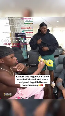 Kai tells Dez to get out after he says the F slur to Rakai which could possibly get Kai banned from streaming 😳💔 #rakai #dez #kaicenat #mafiathon3 
