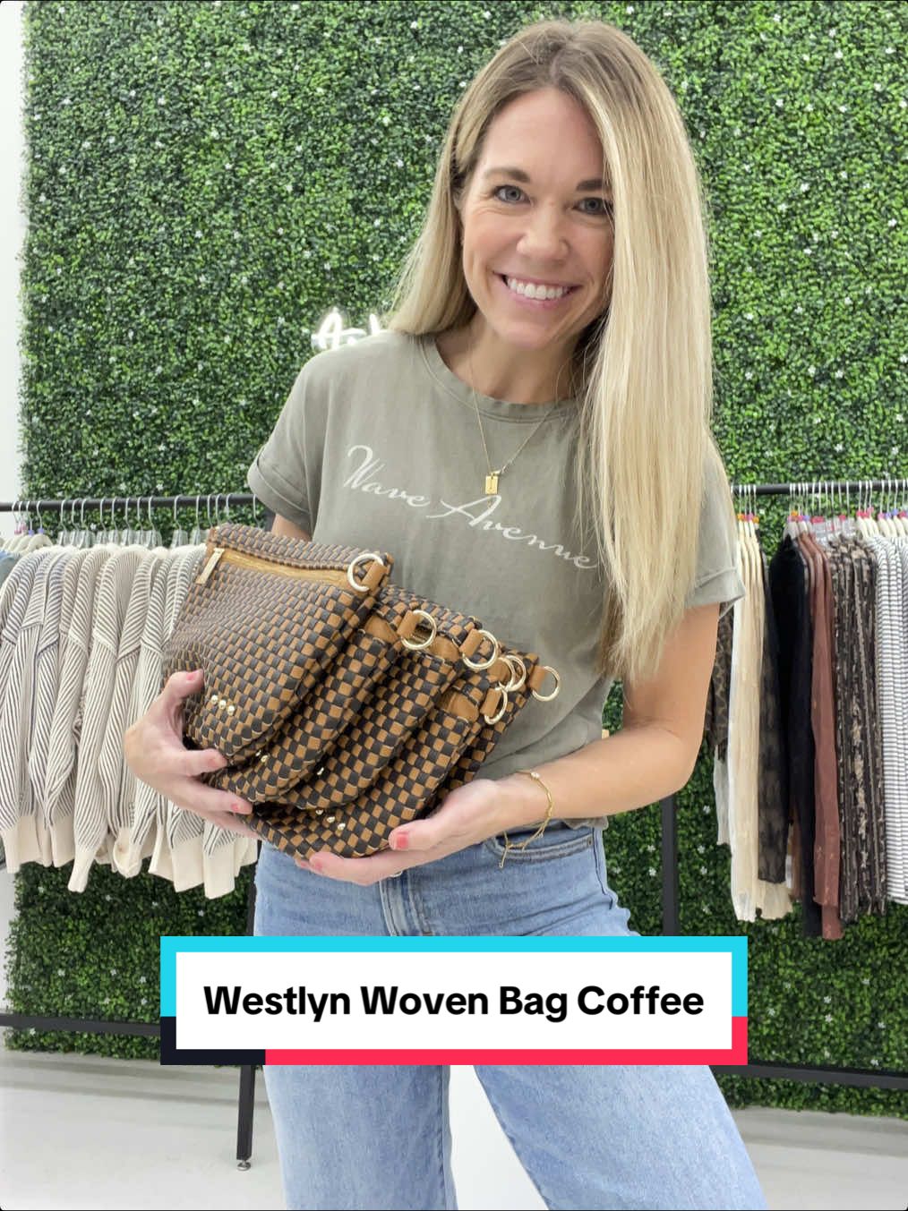 The perfect fall bag! I promise you’ll be reaching for it all season. Don’t be surprised when others ask, “omg. love that bag! where did you get it?!”  Westlyn Woven Bum Bag Checkered Coffee • on trend • crossbody bag • Free Shipping! Grab yours in our #tiktokshop #fyp #coffee #bag #crossbodybag 
