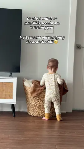 My 14 month old wanted to help decorate for fall 🥹  #toddlersoftiktok #MomsofTikTok #girlmom #14monthsold #justagirl 