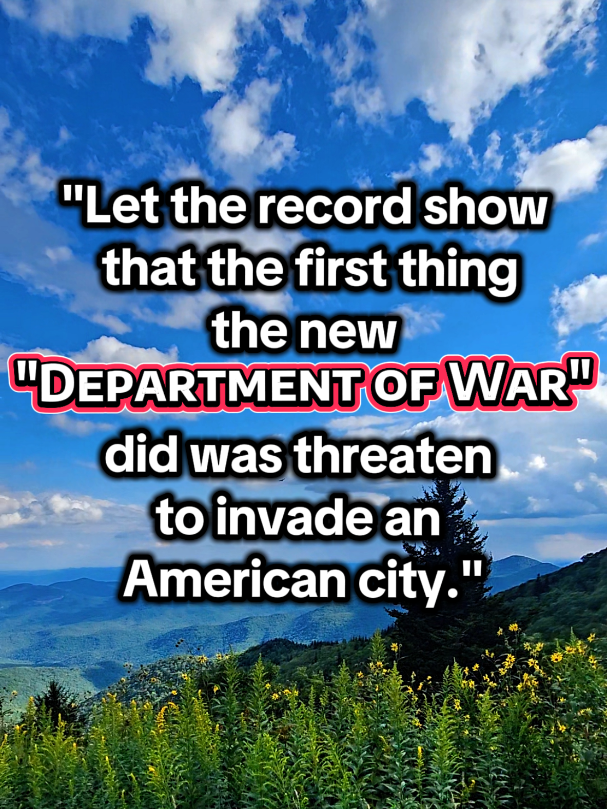 Holy shit. . . . . . . . . . . . . . . . . . . . . . . . #civilwar #invasion #departmentofwar #maga #magats 