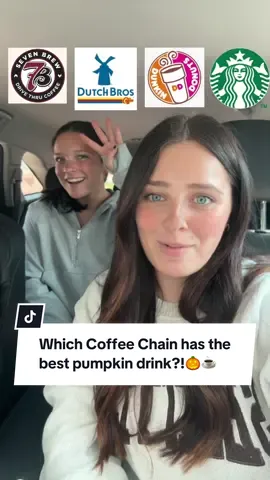 We tried EVERY coffee chain’s pumpkin drink so you don’t have to 🎃☕ Which one’s your fave? #pumpkinspice #fallvibes #pumpkinseason #coffeetok #tastetest @7brewcoffee @Dutch Bros Coffee @Starbucks @Dunkin' 
