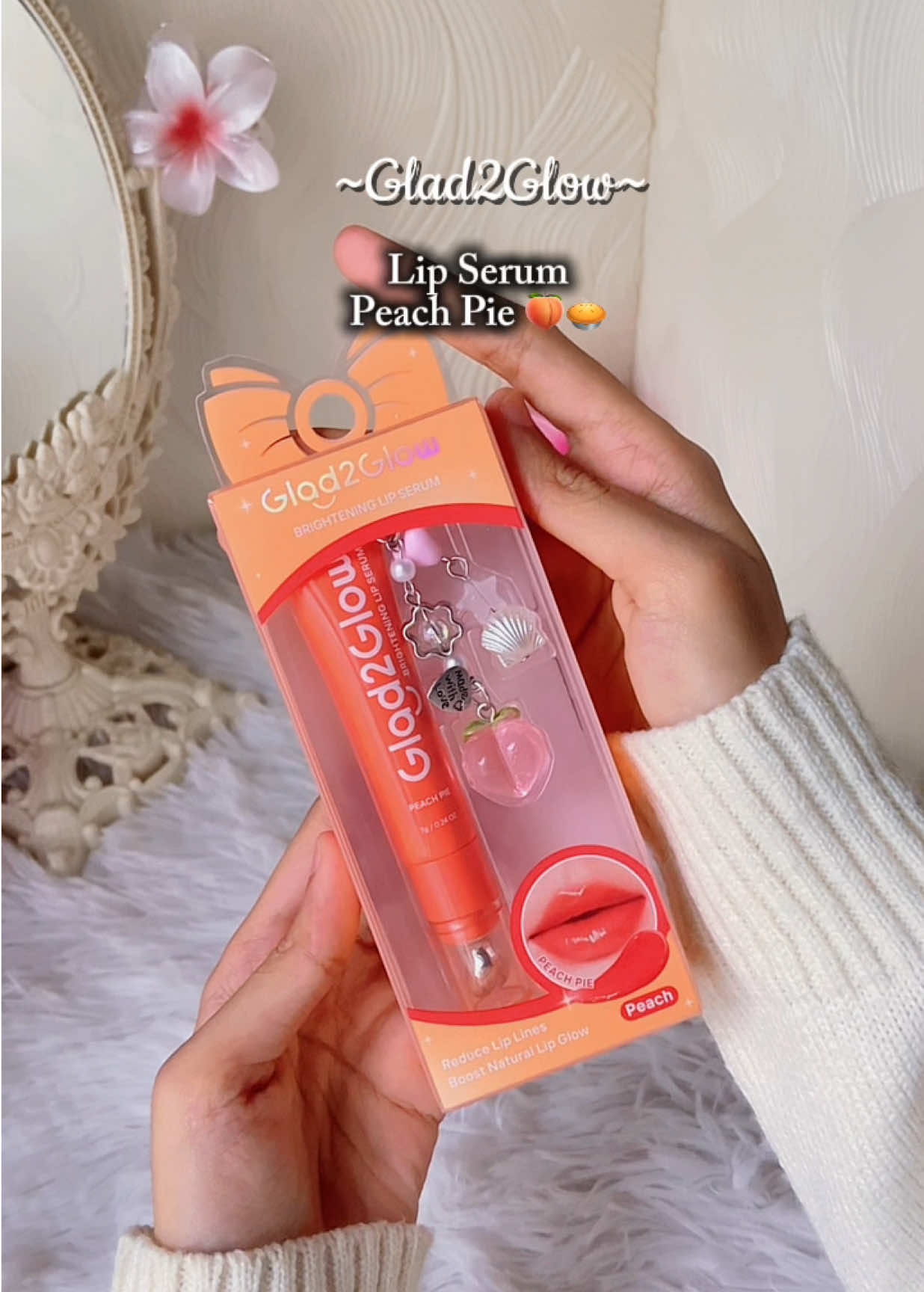siapa suka bibir munggil orangee boleh ambil this peach pie 🍑  #glad2glow #g2g #lipserum #peach #orange 