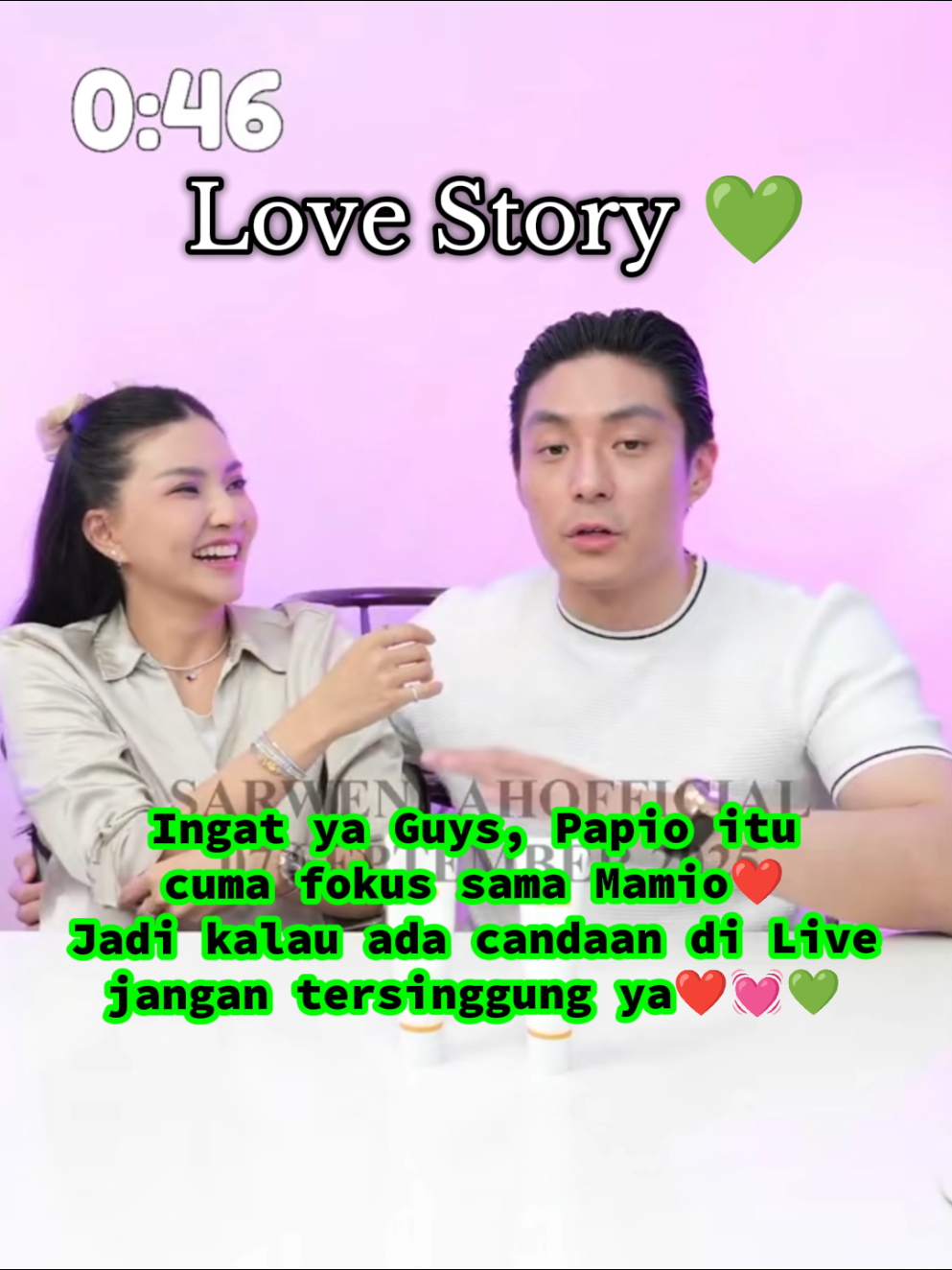 ingat ya guys, apapun yg terjadi du live, spontanitas yg keluar dr mulut papio, itu cuma bercanda, jadi jangan tersinggung ya. para Sargiolovers udah pada tau dan ngerti kog kalau papio itu suka banget bercanda ❤💚💓@Sarwendahofficial @Giorgio Antonio C @Manda  #livesargio #sargio #sargiolovers #bestcouple #papiomamio 