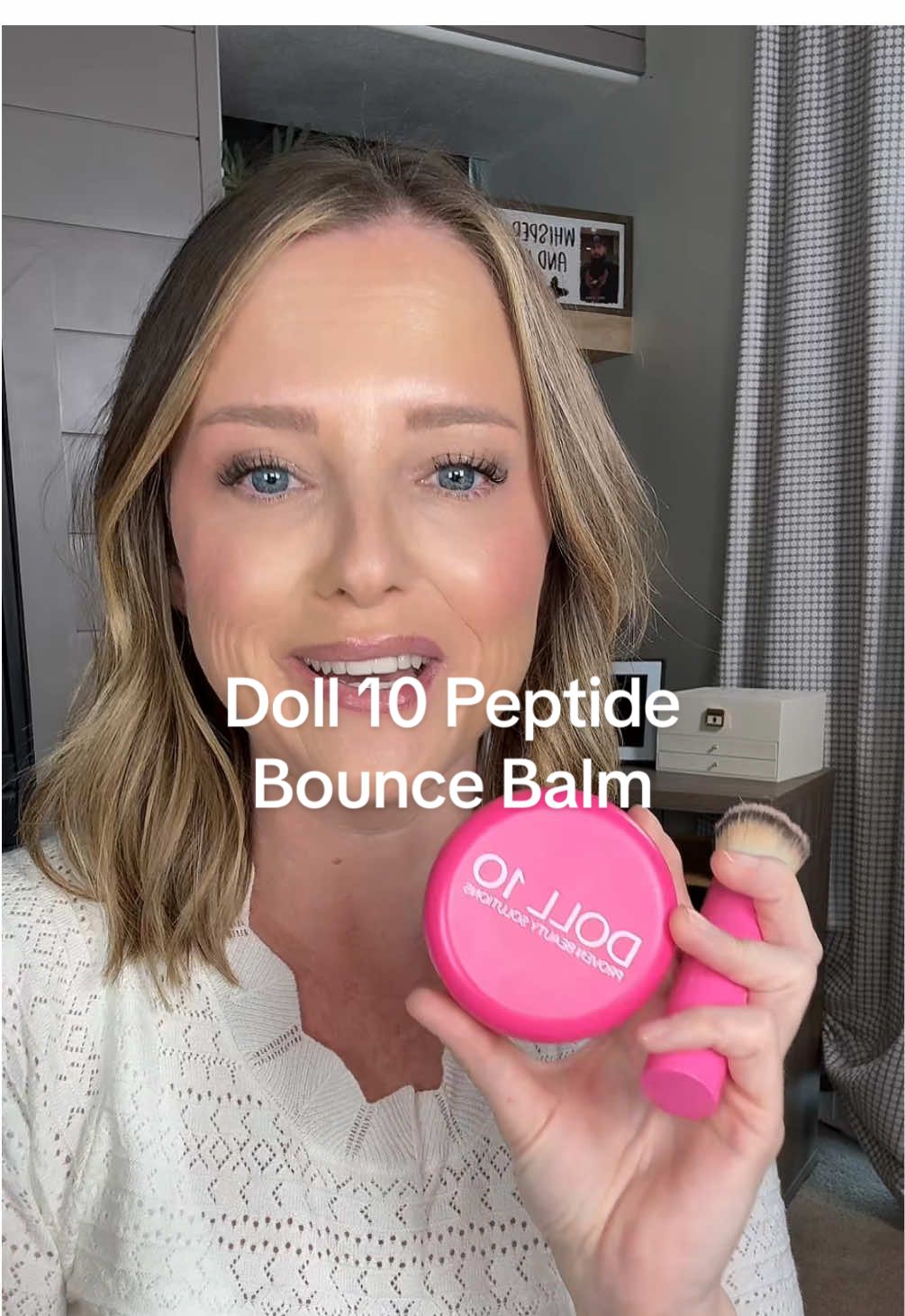 Replying to @Amber Gray Make sure you’re getting the real @Doll 10 Beauty peptide bounce balm! Shade: Light Medium & you get the new brush! #doll10 #doll10beauty #dollsquad #peptidebouncebalm #matureskinmakeup 