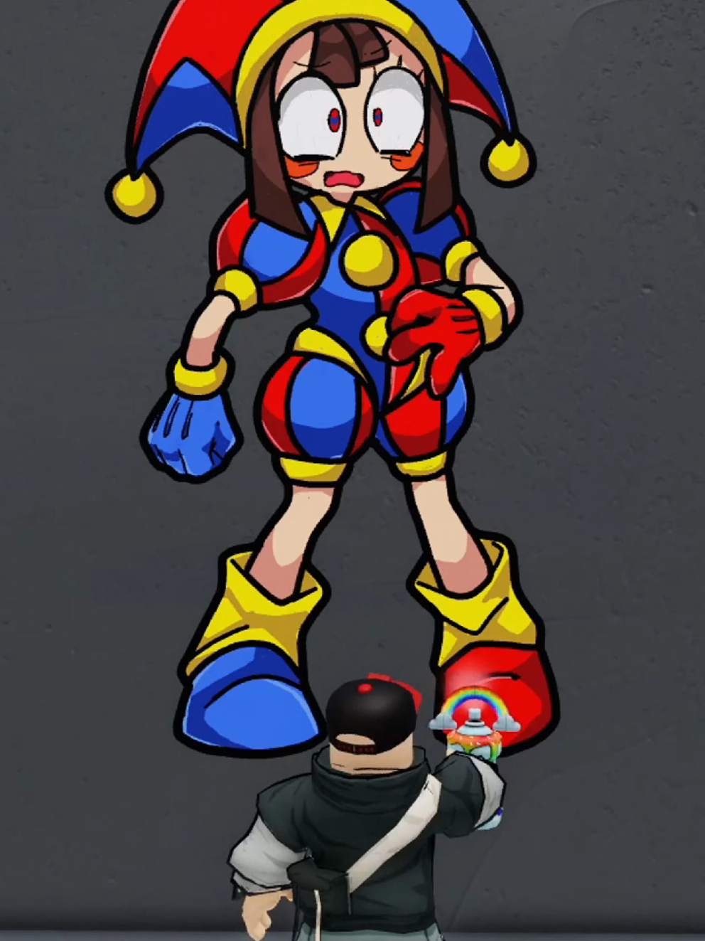 Drawing The Amazing Digital Circus in roblox Spray Paint #pomni #jax #theamazingdigitalcircus #art #speeddrawing 