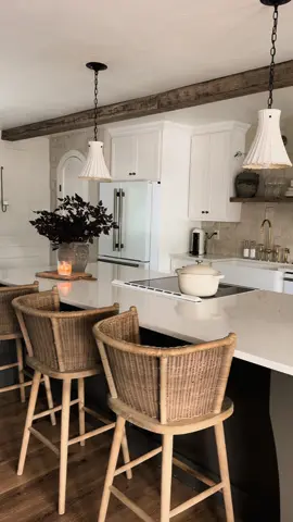 Simple swaps in the kitchen for fall. Stems and I brought back my pumpkin wooden board from last year. The stems on my island are Amazon and so affordable. Find everything on my LTK. #amazonhome #homedecor #kitchendesign #falldecor 
