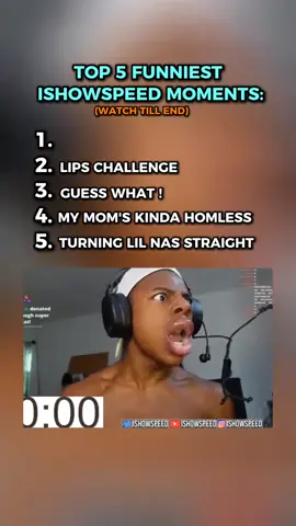 Top 5 funniest ishowspeed moments 🔥😂 from wild rages to iconic clips you’ll never forget! #ishowspeed #speedmoments #funnyclips #top5 #fyp 