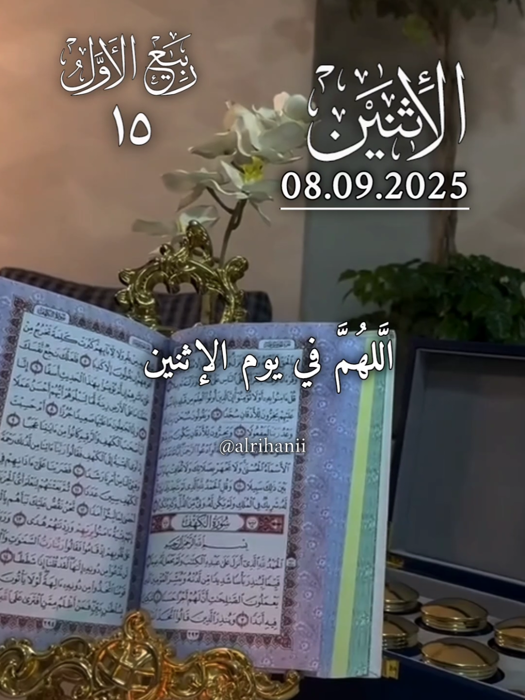 دعاء يوم الإثنين 08/09/2025🤲🤲🌹 اللهم في يوم الإثنين 🤲🤲🌹🌹‏🌷🌷 #دعاء_يوم_الاثنين #alrihanii #اللهم_لك_الحمد_ولك_الشكر #اللهم_صلي_على_نبينا_محمد #اللهم_امين_يارب_العالمين 