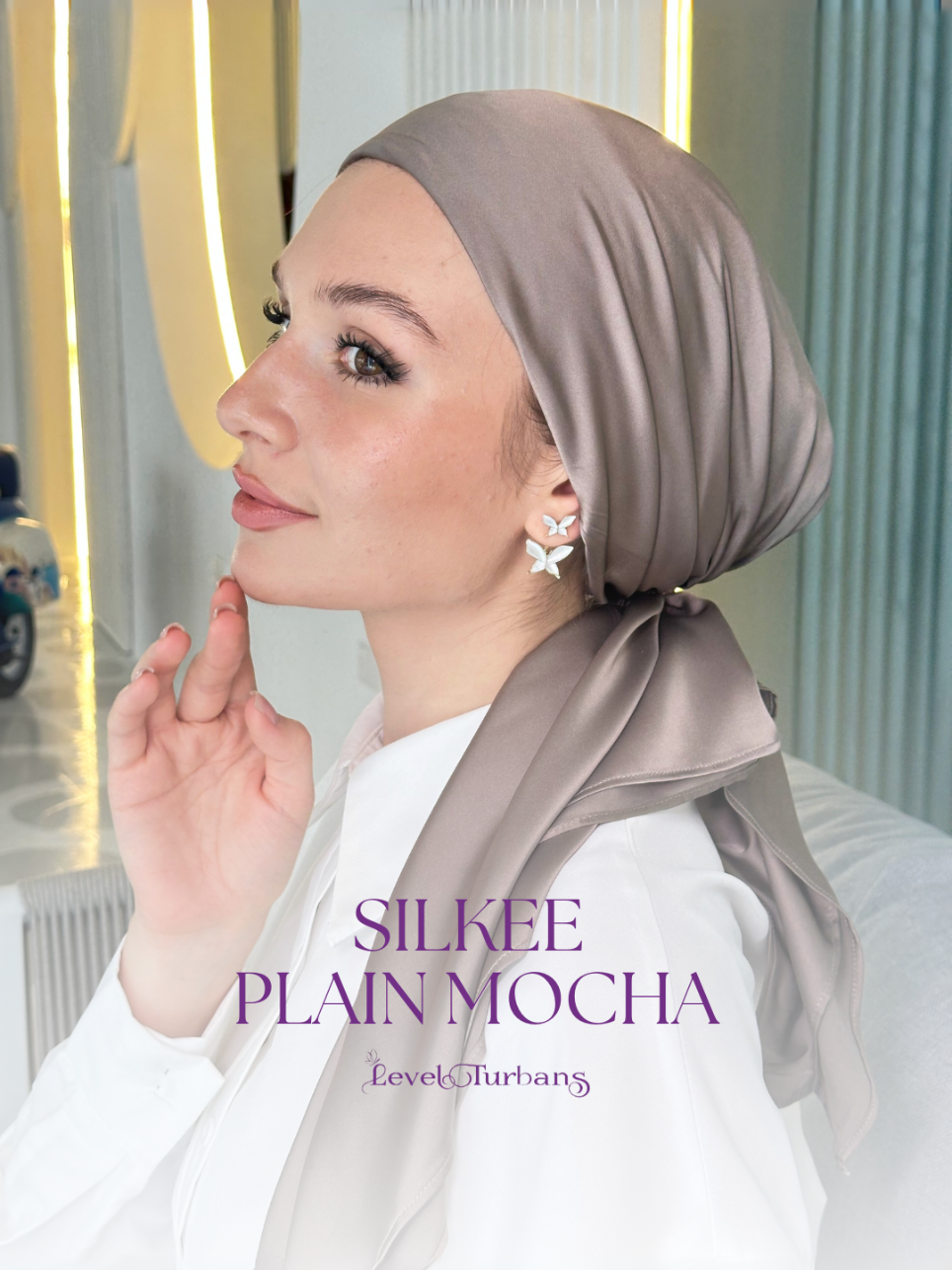 SILKEE Plain Mocha 🤎 125 AED DM for order  #LevelTurbans #ModestFashion #TurbanLove #TurbanStyle #HijabWear 
