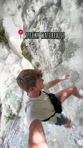 these waterfalls are naturally not slippery due to the residue from the rocks, leaving the waterfalls with a natural grip so you can walk on them chiang mai, thailand  #chiangmai #thailand 