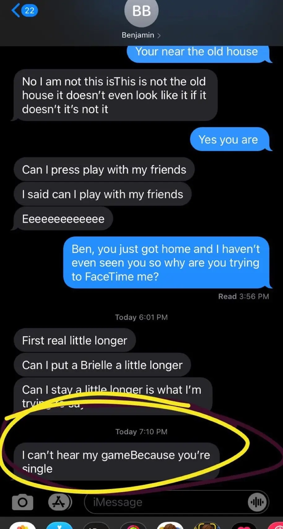 This was from a few years ago, kids can say the funniest things 😁 I do think he meant singing though 🎤 #funnytexts #singlelife #humor #textmessage #kidlife 