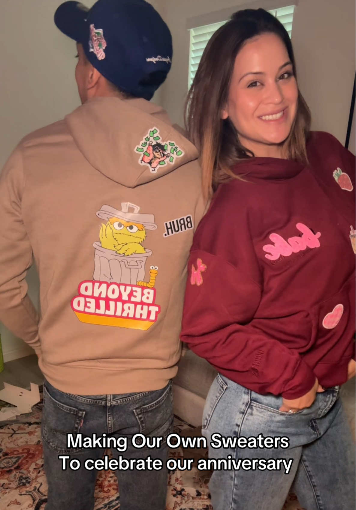 This was so much fun though but like get a bigger iron 😅 perfect night sweaters, a good movie, & snacks❤️ #datenightideas #datenightathome #diysweatshirt #hobbylobby 