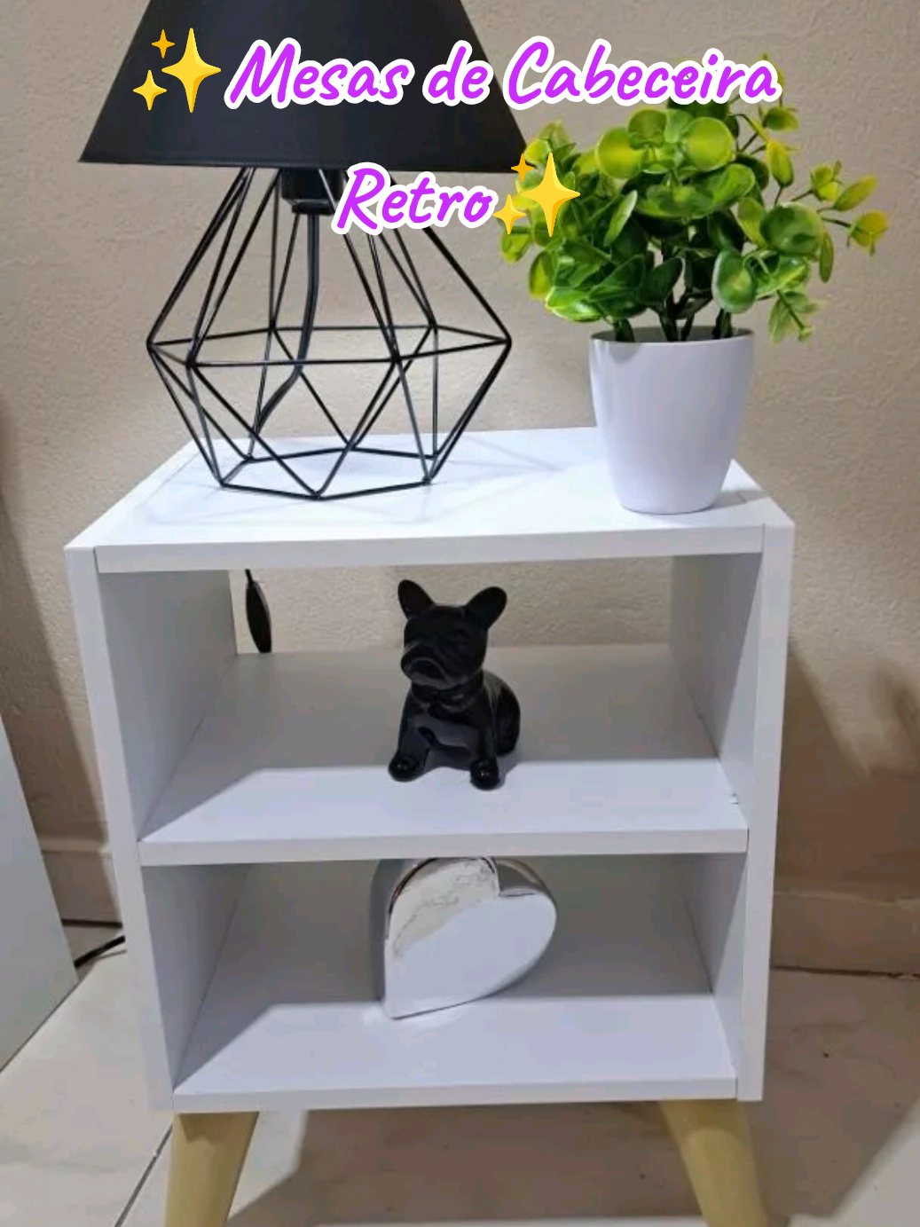 Kit 2 Mesas de Cabeceira Retro para Quarto Casal ou Solteiro Nicho Decoração Palma  #CapCut 