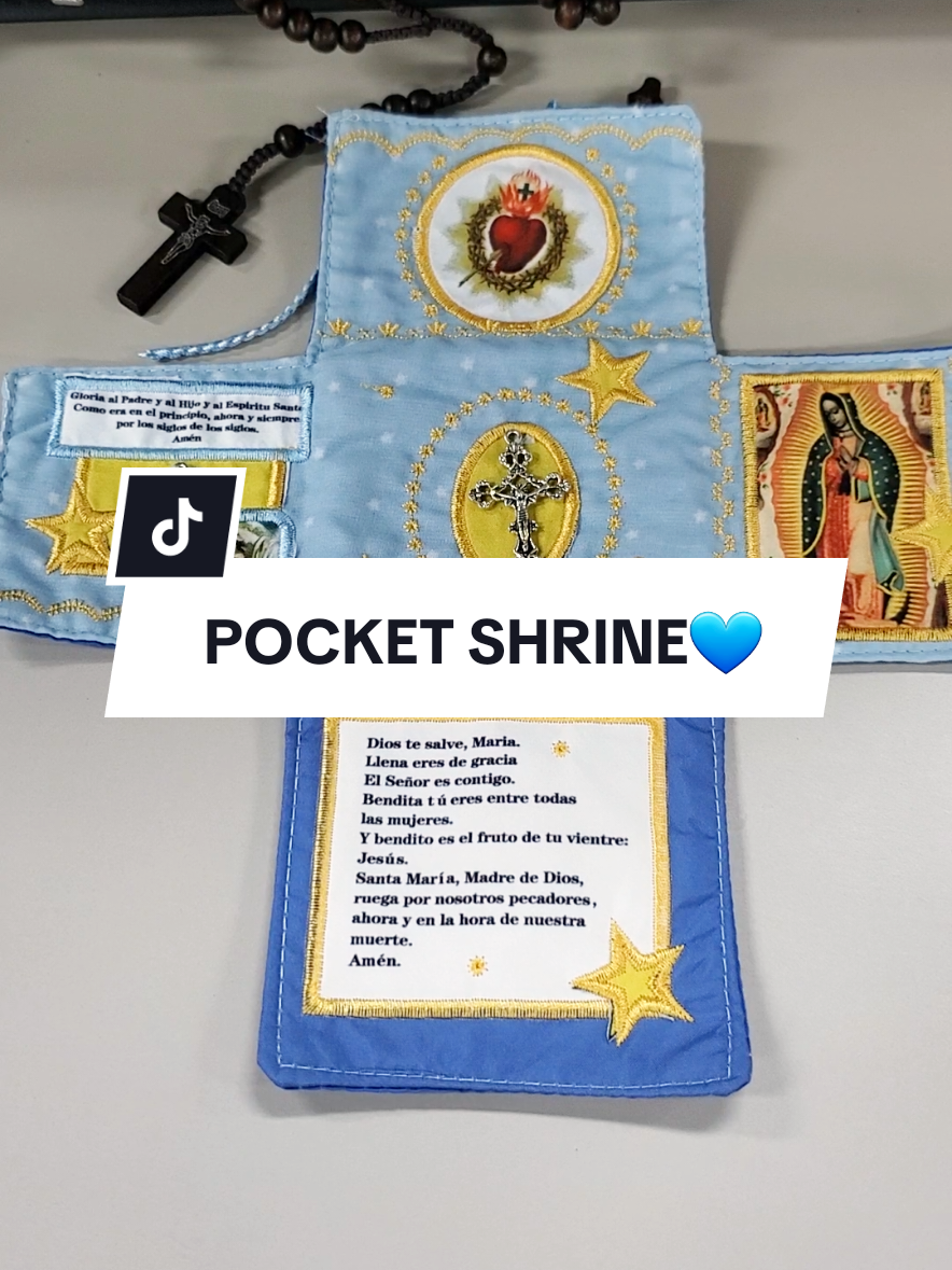 If you've been needing a sign... maybe this is it 🙏✝️💙(linked here) #getreadyforfashionweek #catholic #sacredheart #pocketshrine #pocketaltar 