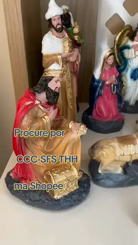 Presépio de Natal em Gesso - 20cm Colorido #presepiodenatal 