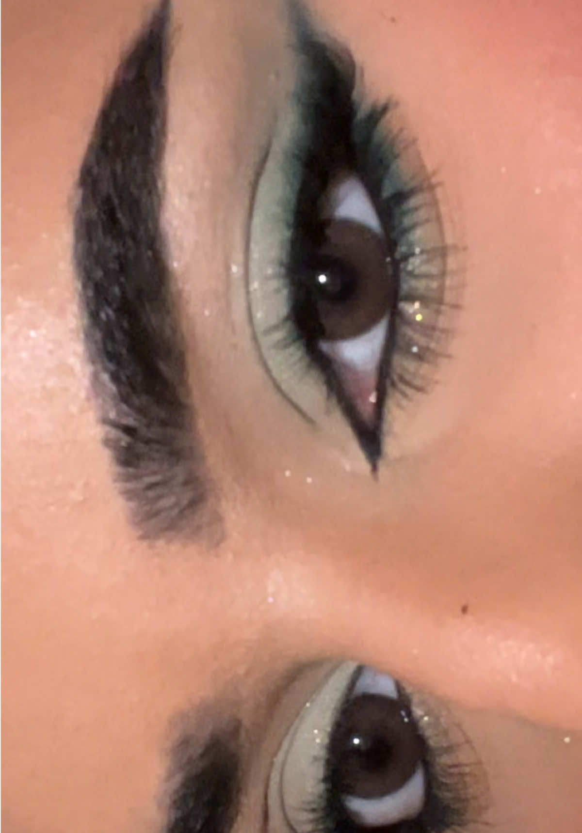 another green look 🦚💫🖤 #fyp #makeup 