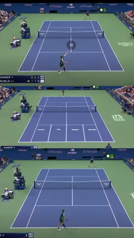 🎾 Devolução de saque funda: a chave para quebrar o saque! No US Open, Sinner mostrou como neutralizar o saque potente do Bublik: devoluções profundas nas zonas B e C, empurrando o adversário para trás logo no início do ponto. 👉 A partir daí, ele abria a quadra, controlava as trocas e ditava o ritmo até dominar o ponto. 💡 Trabalhar devoluções fundas é essencial para qualquer jogador — seja no circuito profissional ou nas nossas partidas amadoras. Coloque o adversário em dificuldade desde a primeira bola! 📲 Para mais dicas e conteúdos sobre tênis, siga nossa página  #USOpen #tennis #tenis #sinner #tatica 