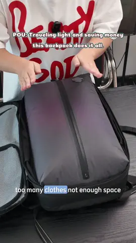 Watch me pack 10 days of clothes… into ONE backpack 😳#TikTokShopBacktoSchool #PackingChallenge #VacuumBackpack #CompressionBackpack #BackToSchoolPacking #SmartPacking #GadgetTok #TikTokFinds #CarryOnOnly #BeforeAndAfter 