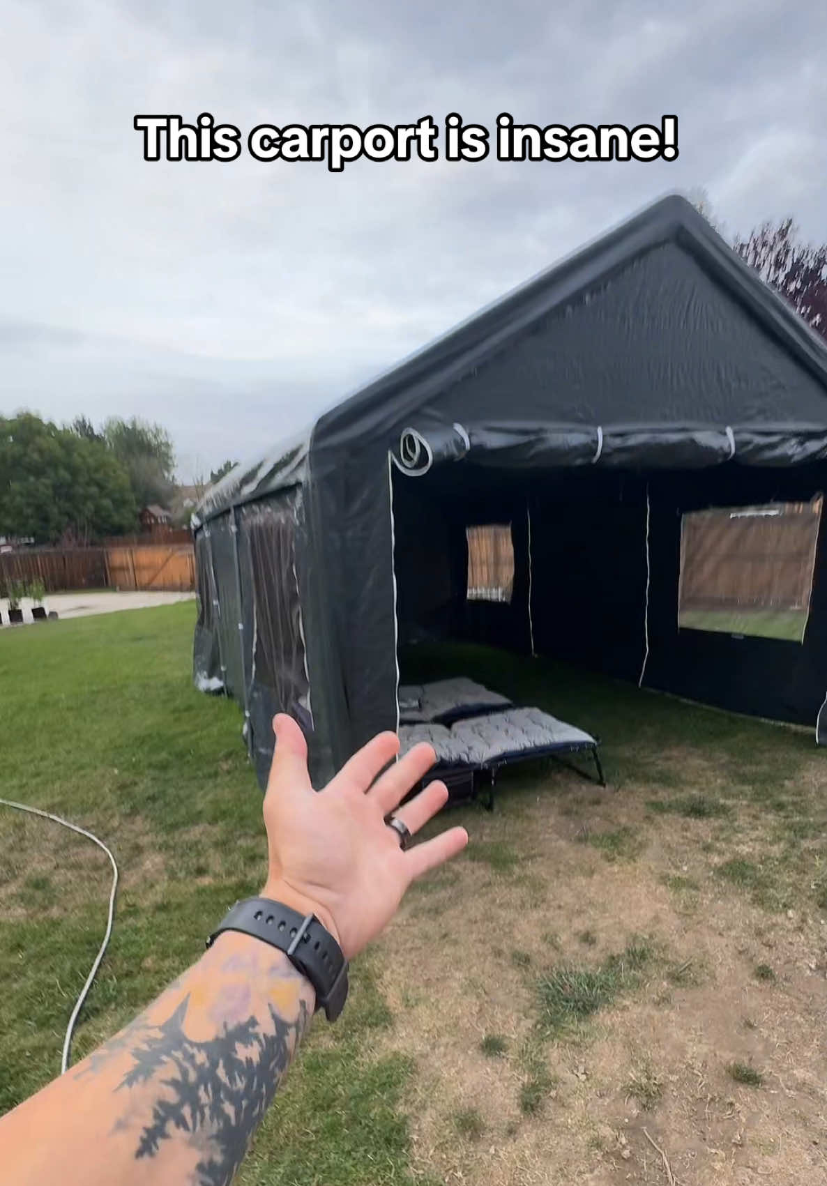 I’m very impressed with this #carport #camping #tiktokshoprestock #tiktokshopcreatorpicks 
