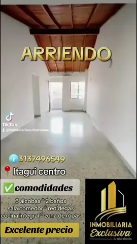 SE ARRIENDA HERMOSO APTO EN ITAGUI LOS NARANJOS 3 ALCOBAS+servicio, COCINA INTEGRAL, RED DE GAS CALENTADOR  $1700.000ℹ️ 3137496549 #apartamentoenarriendoenitagui #searriendaaparatamentoenitagui #arriendoapartamento #itaguilosnaranjos 