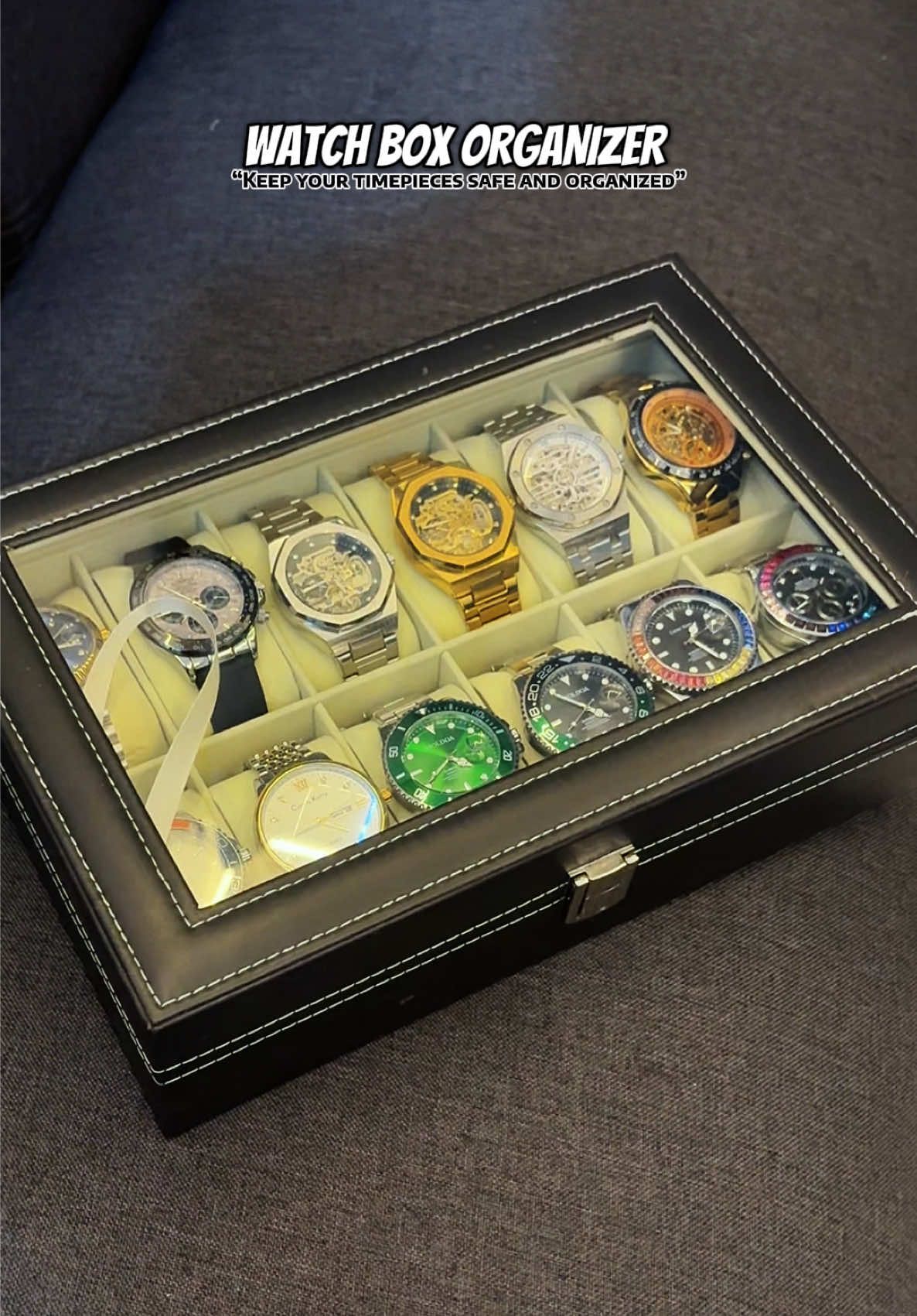 Watch box organizer is on sale‼️🤩Keep your timepieces safe and organized with our premium watch box organizer. This stylish and functional box is the perfect solution for any watch enthusiast, providing a clutter-free display and easy access to your collection. ##box##watchboxorganizer #watchorganizerbox #watchlover #watchenthusiast 