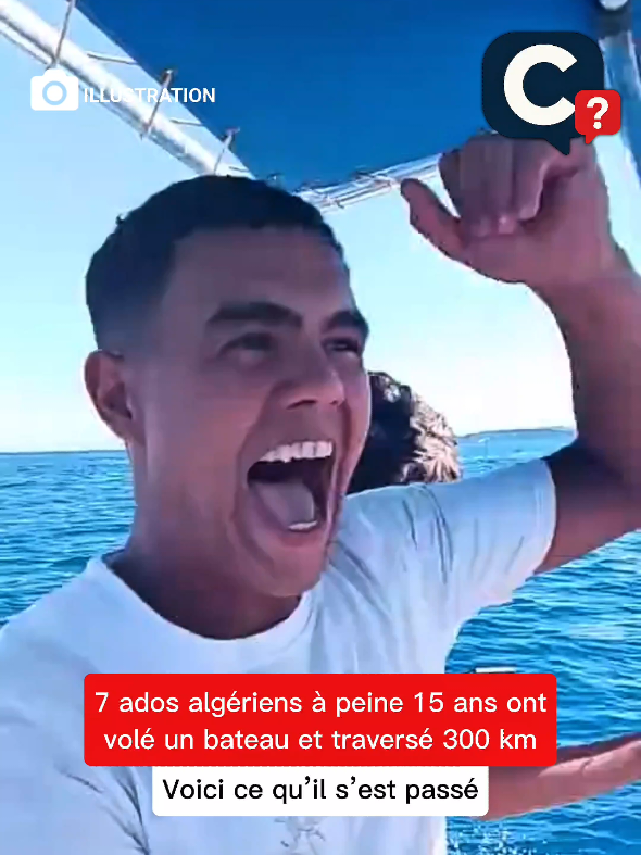 7 ados algériens à peine 15 ans ont volé un bateau et traversé 300 km de Méditerranée seuls pour débarquer à Ibiza comme en vacances. #faitsdivers #info #bateau #france #actu 