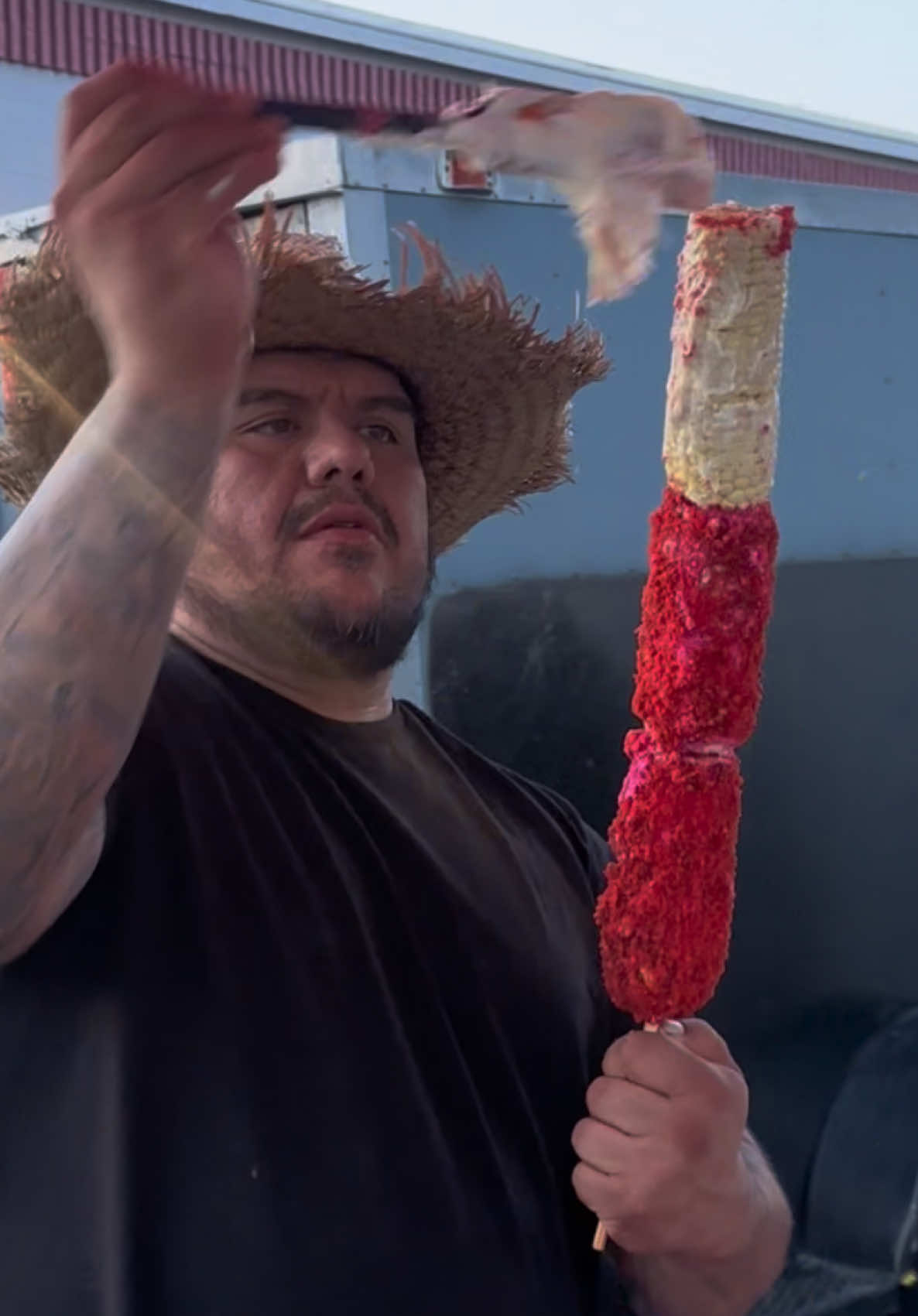 Fire as elote #fyp #hotcheetosboudinballs #kingeloteroman #corn 