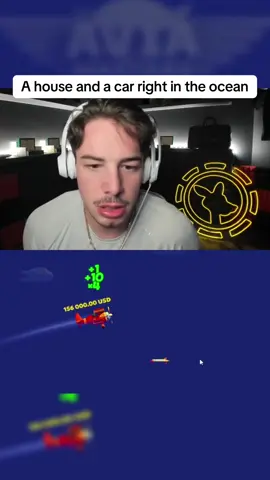 A house and a car right in the ocean #aviamasters #planegame #kickstreaming 
