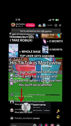 @mortywtw lol weirdo #scammer #gifts #liar #stealabrainrot #ban