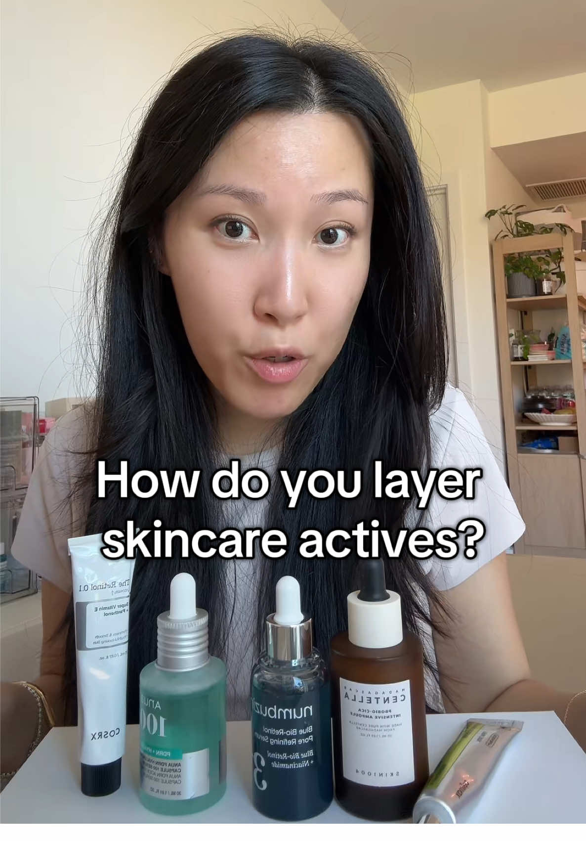How do you layer skincare actives in a routine? It’s important to remember that there isn’t a “right” or “wrong” way because it all depends on how your skin responds.  #skincaretips #skincareroutine #SkinCare101 #retinol #skincareactives 