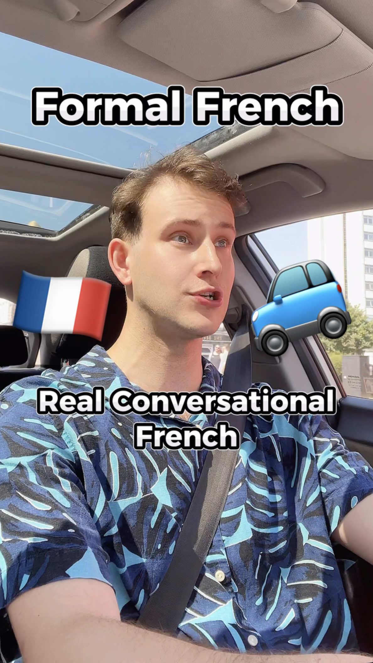 Formal French to REAL spoken French… when it’s hot in the car 🚙🇫🇷 #French #LearnFrench #FrenchLesson #Humour #Car