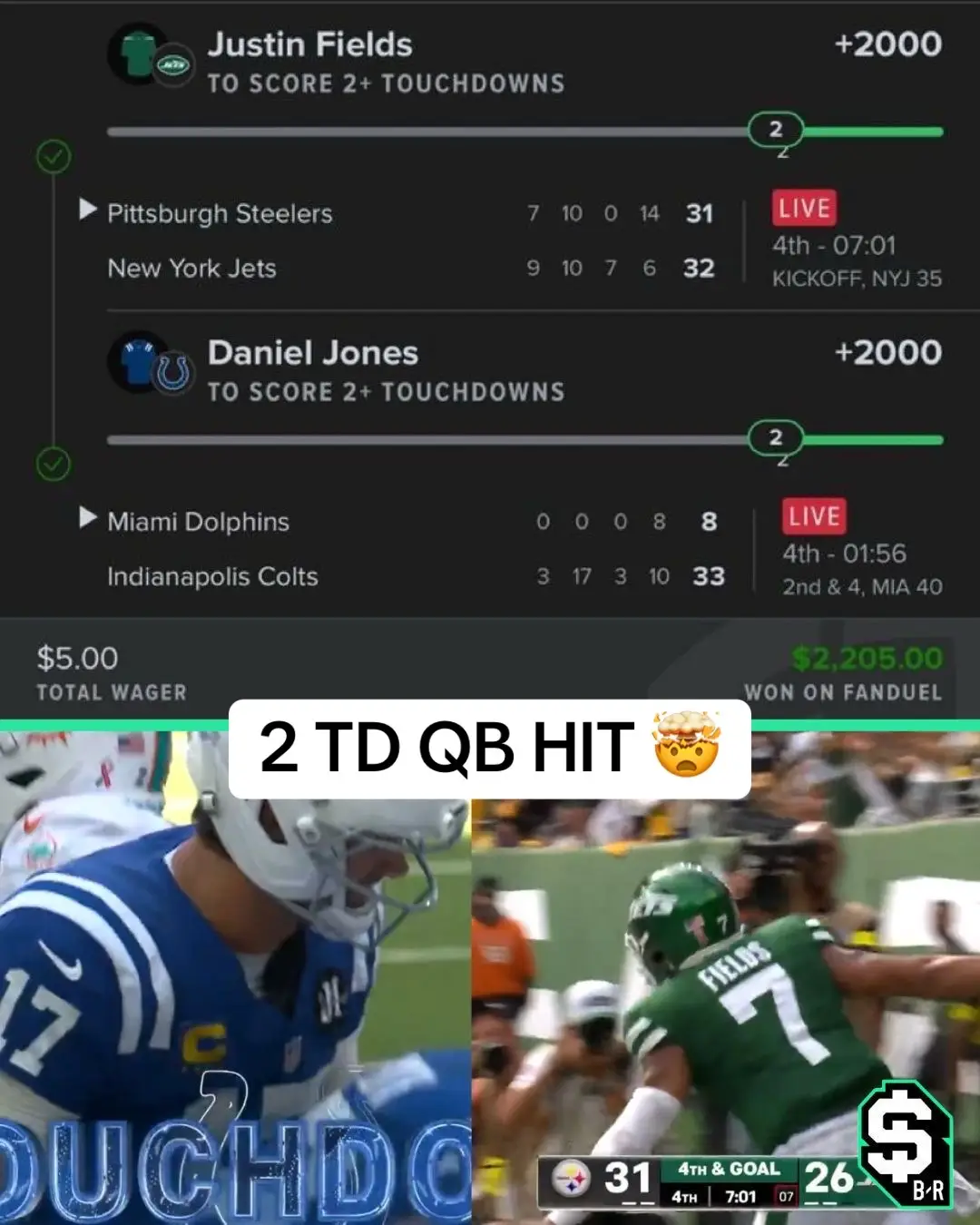 via kennysaunderss/X @FanDuel Sportsbook  #fyp #week1 #nfl #danieljones #justinfields 