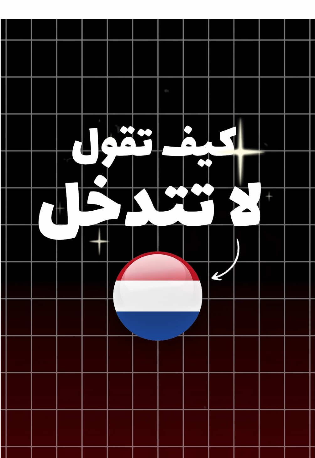 تحتاجها للي يدخل بكل شيء 😂😭. - كيف تقول لا تتدخل باللغة الهولندية 🇳🇱👀؟ #تعلم_الهولندية #اللغة_الهولندية #nt2 #taal #هولندا 