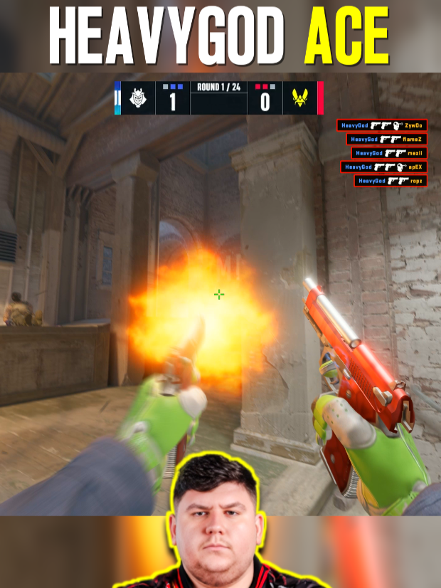 Vitality DESTROYED by HEAVYGOD Dualies 💀 #cs2 #blast