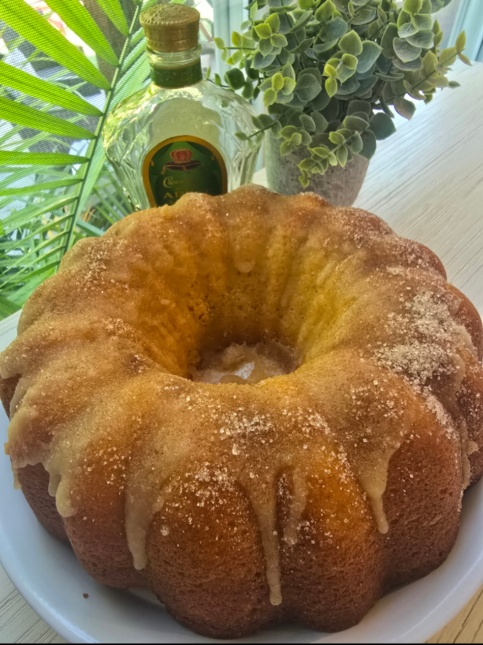 Bake our recipe or come see us at a market or pop up event to buy some bundtlets:  - 1 cup of chopped apples  - 2 1/4 cups cake flour  - 1 1/3 tsp baking powder  - 1/2 tsp baking soda   -1/2 tsp salt  - 1/3 cup Apple cider  - 1/4 cup of Crown Royal Apple Whisky  - 1/3 cup sour cream  - 3 large eggs  - 2 large egg yolks  - 1/2 cup of canola oil  - 1/2 cup of unsalted butter (room temperature)  - 2 cups of sugar  - 2 Tsp Vanilla Bean Paste -  1 Tsp Cinnamon  Top w/ Cinnamon Sugar and/or caramel  Full recipe w/ instructions at boozybundt.com  #crownroyal #cakerecipe  #alcoholinfused #bundtcake #desserts 