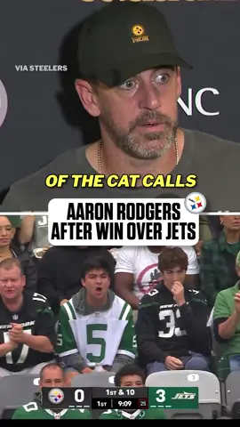 Aaron Rodgers speaks to the boos he heard in his return to MetLife Stadium #steelers #steelersnation #nfltiktok