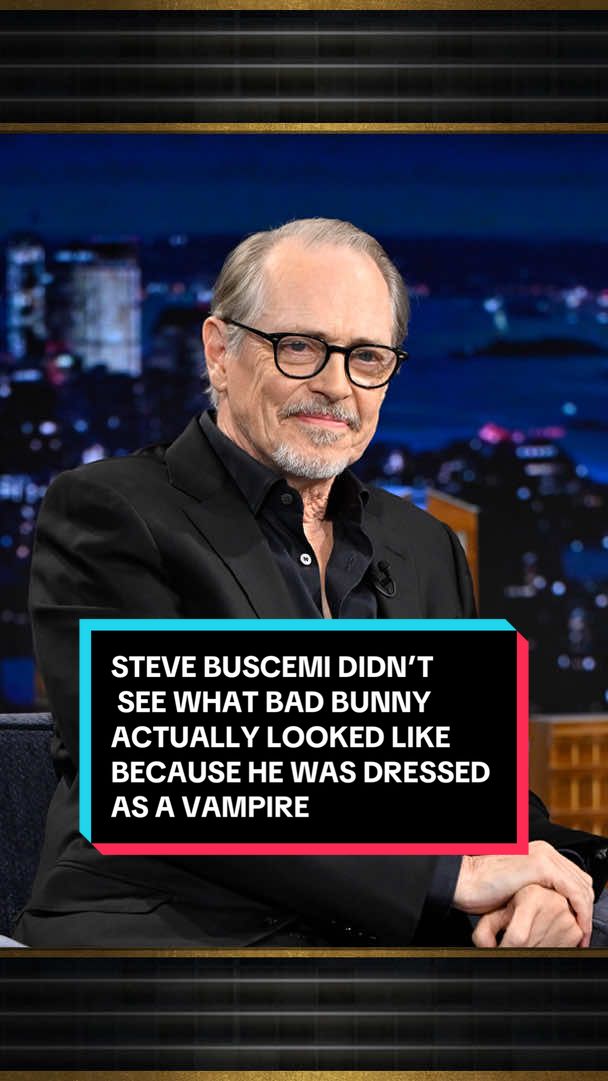 Steve Buscemi never got to see what @Bad Bunny actually looked like because he was dressed as a vampire while filming his “BATICANO” music video 🤣 #FallonTonight #TonightShow #SteveBuscemi #BadBunny #JimmyFallon 