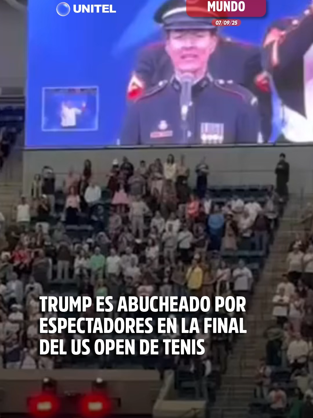 #Mundo l Trump es abucheado por espectadores en la final del US Open de tenis. Fuente: Fantástico (Globo) #Unitel #Mundo #Trump