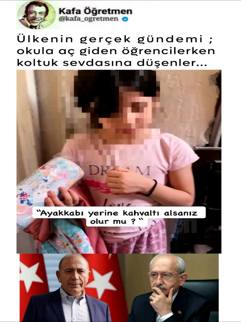 Ülkenin gerçek gündemi okula aç giden öğrencilerken koltuk sevdasına düşenler... #okul #öğretmen #öğrenci 