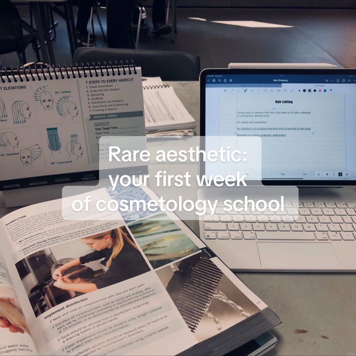 beginning of school was a fever dream😣  #cosmetologyschool #cosmetologystudent #hairstylist #trendingsounds #cosmetologylife 