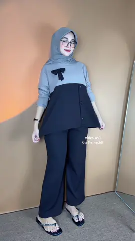 Rekomendasi kiara set kombinasi varian pita lucu bahan soft knit tebal🙂 #oneset #setelanwanita #onesetlucu #outfitideas #ootdhijab 
