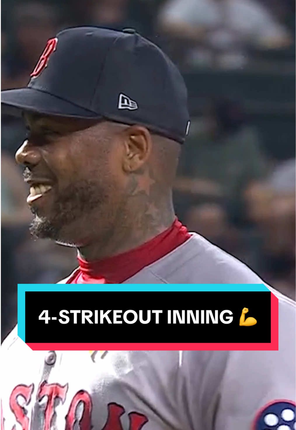 It’s a FOUR-strikeout inning for the first time in Aroldis Chapman’s career 🔥 #MLB #RedSox #Baseball 