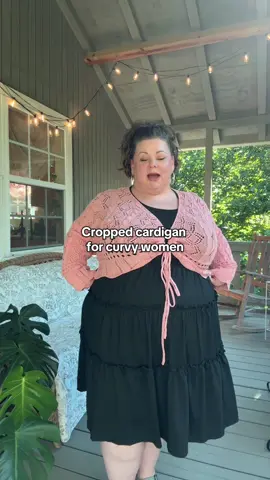Cropped cardigan for curvy women.  #creatorsearchinsights #cardigan #curvyfashion #plussize #fall 