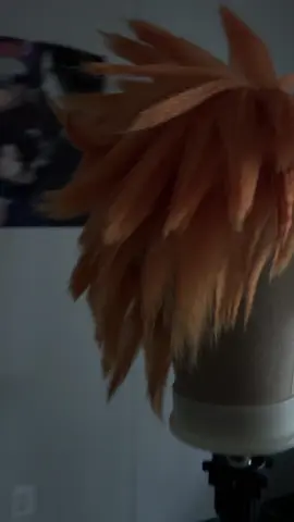 Thanks I hate it ^_^ took 16 hours just to look like shit🫩 ima try to fix it  #ichigo #wig #wigstyling #bleach #cryingmyselftosleep 