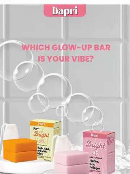 Not all brightening soaps are created equal 👀 Some promise, some play… but only a few actually slay. ✨ Here’s why Dapri hits different: ⚡ Kojic + Collagen + Glutathione = power trio for glow 🫧 Rich, creamy lather (mesh bag magic!) 💖 Brightening without the strip + dryness We’re not here to shade 👩‍🦳 (pun intended). Just to show why Bright AF + Hyper Bright AF are in a glow league of their own. Lather. Rinse. Glow AF. ✨ #GlowWithDapri #Kojic #Skincare #Skincaretok #GlowUp 