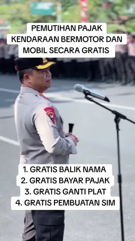 PEMUTIHAN PAJAK KENDARAAN BERMOTOR DAN MOBIL SECARA GRATIS SILAHKAN DAFTARKAN DIRI ANDA LINK BIO TIKTOK KAMI.  #pemutihan #pajakgratis #polantasindonesia #promomakanmerdeka #indonesia 