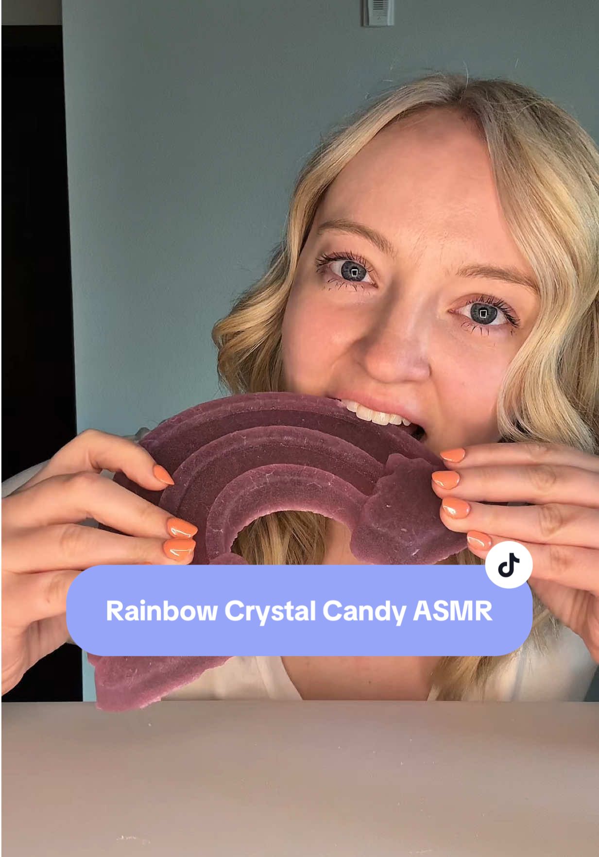 Homemade giant rainbow crystal candy asmr only #crystalcandy #crunchy #asmr #asmrsounds #candy 