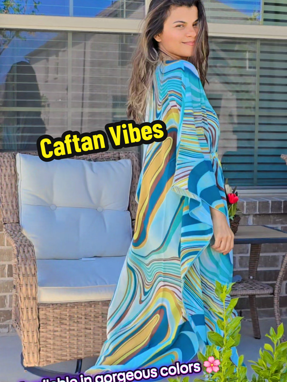 Flowy, comfy & perfect for summer vibes 🌸✨ #CaftanStyle #SummerOutfit #PlusSizeFashion #BeachCoverUp #lightandbreezy 
